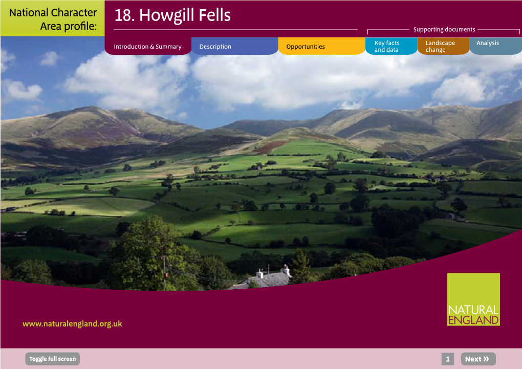 18. Howgill Fells Area Profile: Supporting Documents