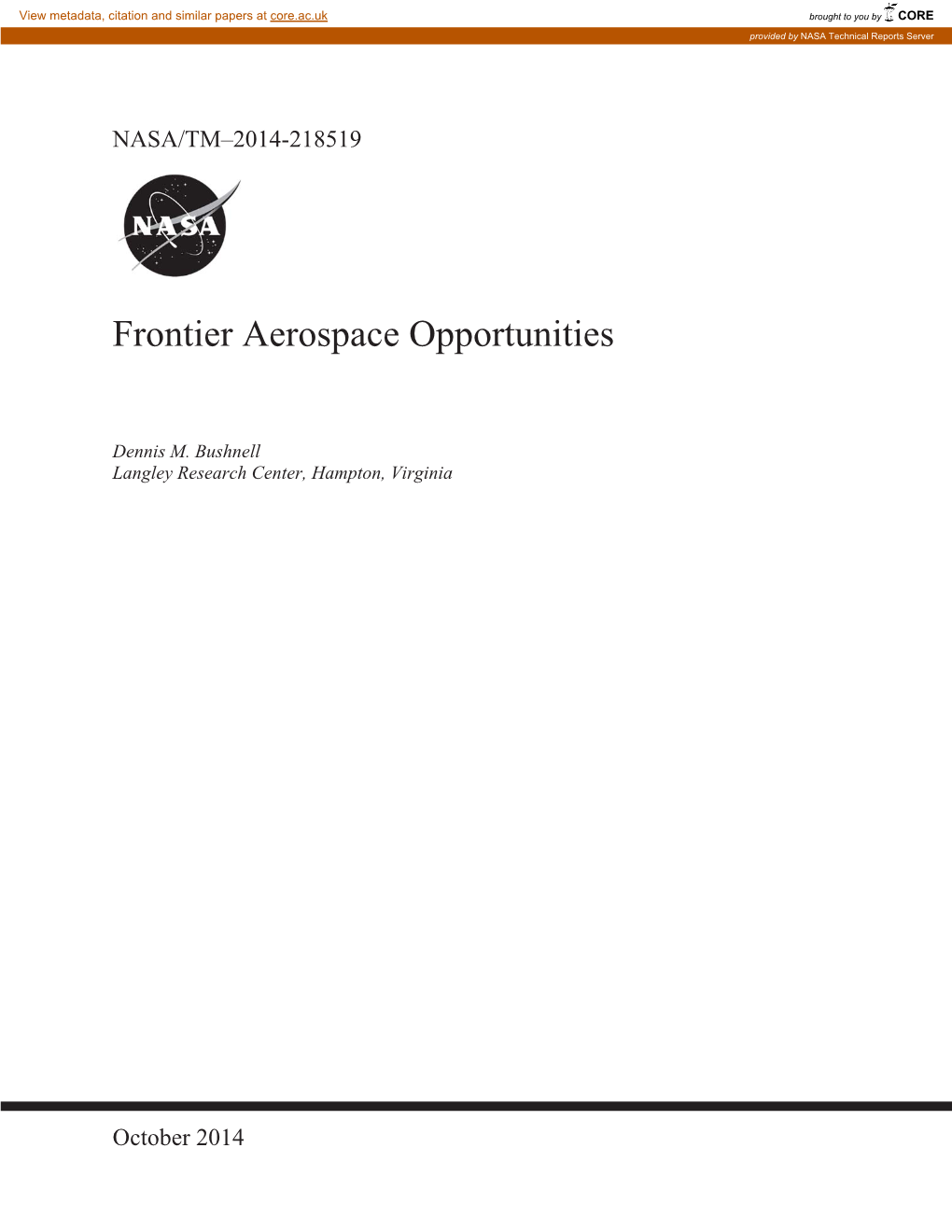 Frontier Aerospace Opportunities