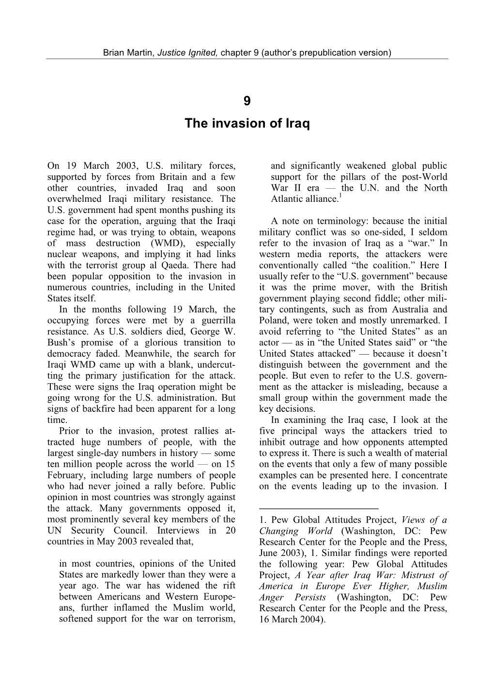 The Invasion of Iraq