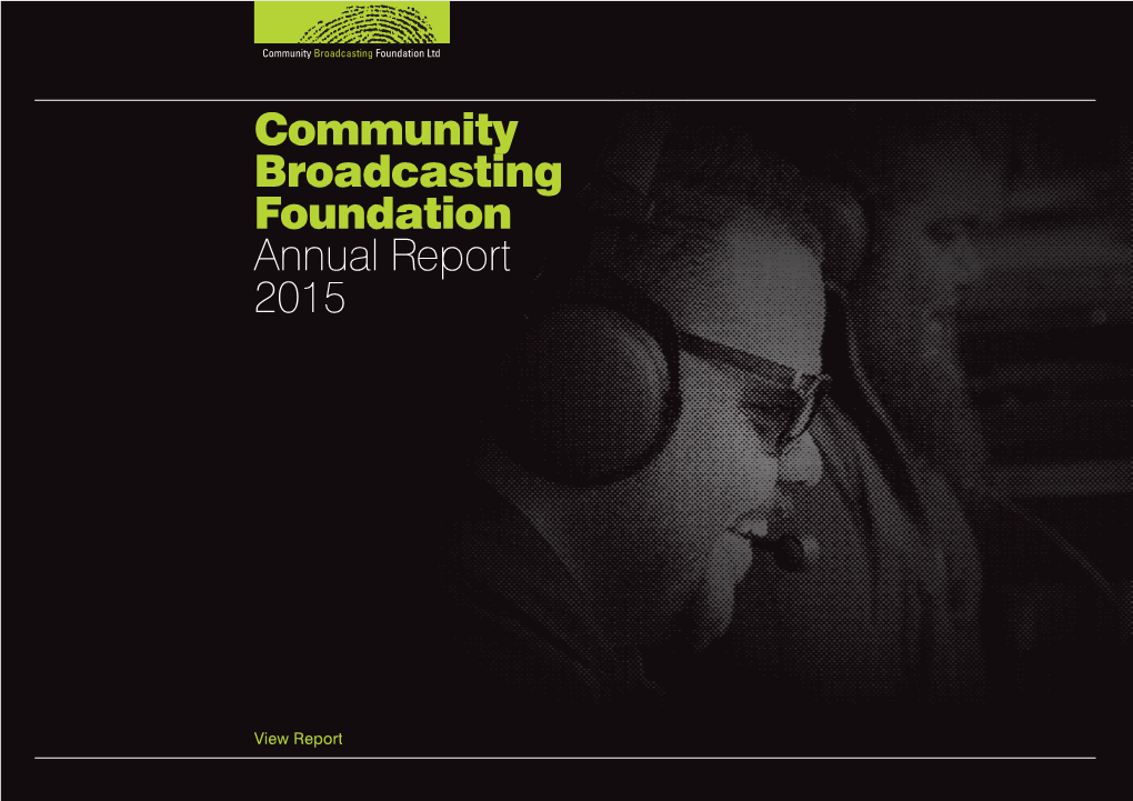 Community Broadcasting Foundation Annual Report 2015