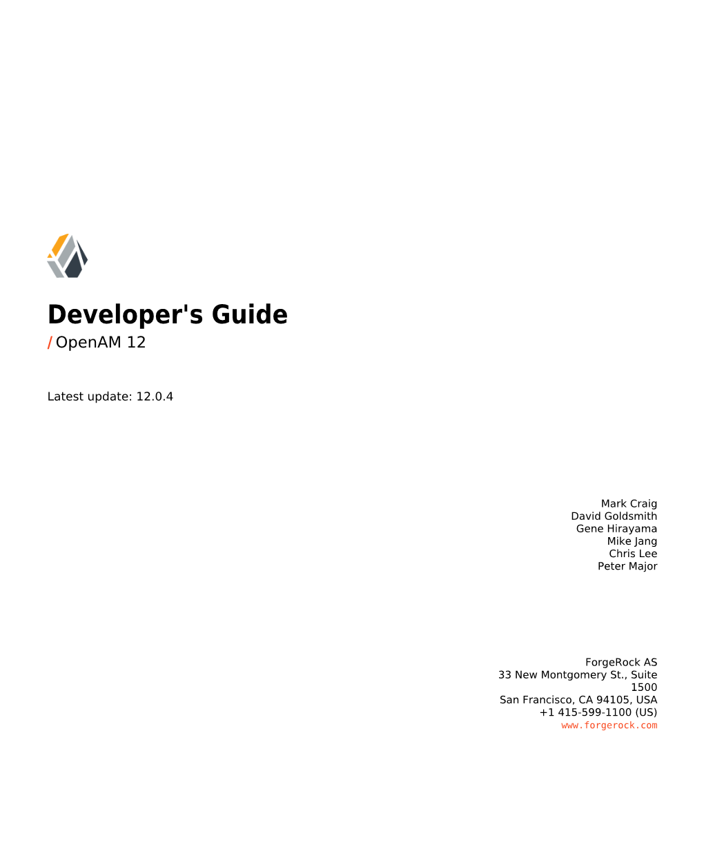 Developer's Guide / Openam 12