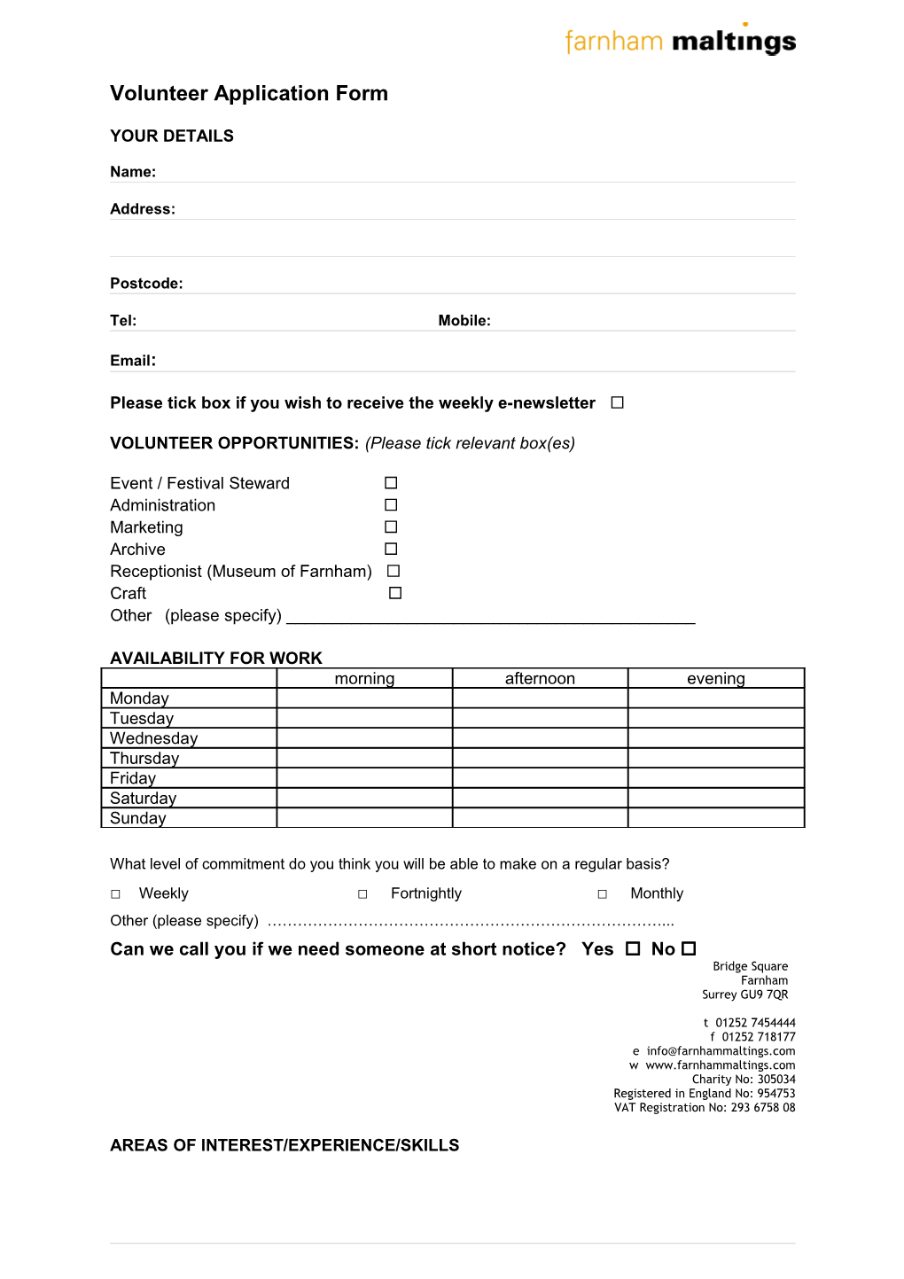 Volunteer Application Form s4