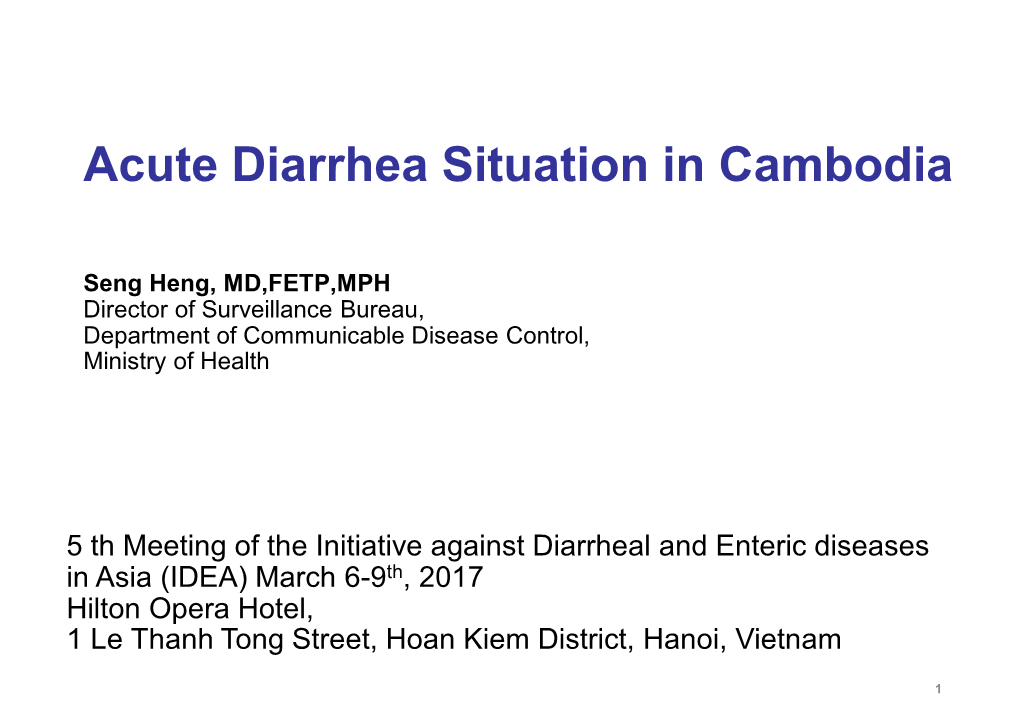 Acute Diarrhea Situation in Cambodia