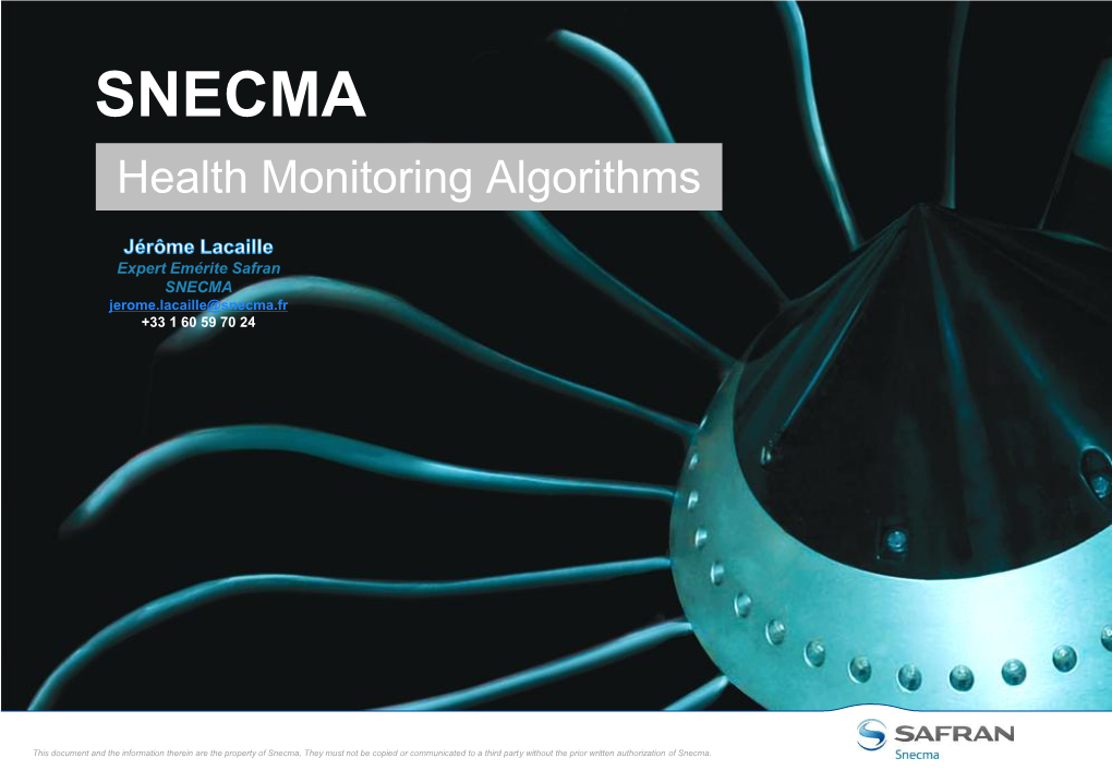SNECMA Health Monitoring Algorithms