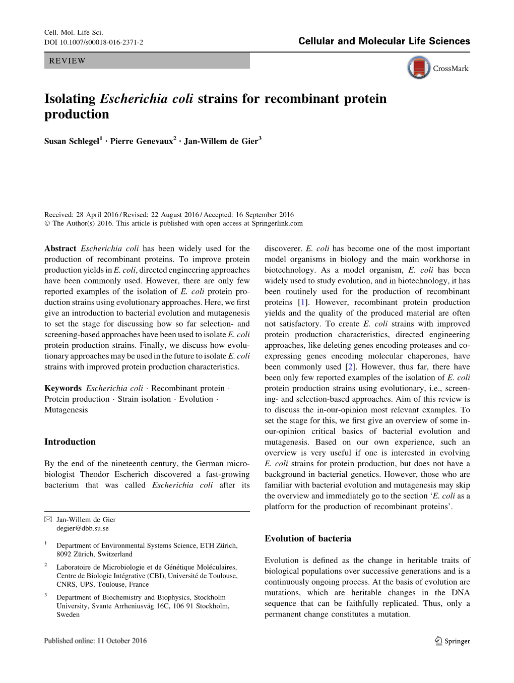 Isolating Escherichia Coli Strains for Recombinant Protein Production