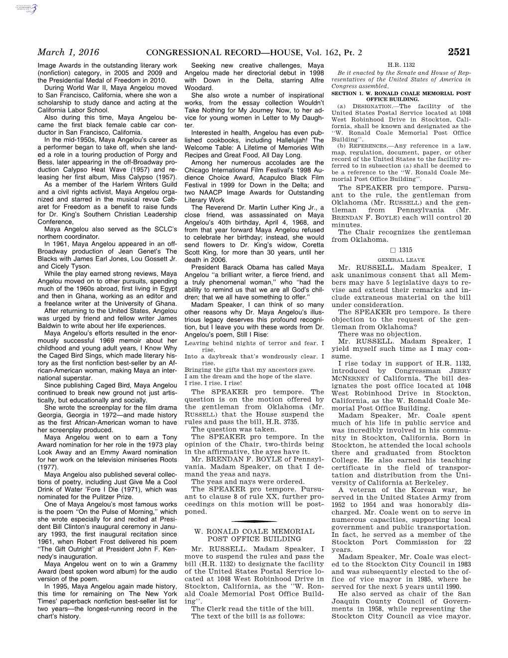 CONGRESSIONAL RECORD—HOUSE, Vol. 162, Pt. 2 March 1, 2016 Mr