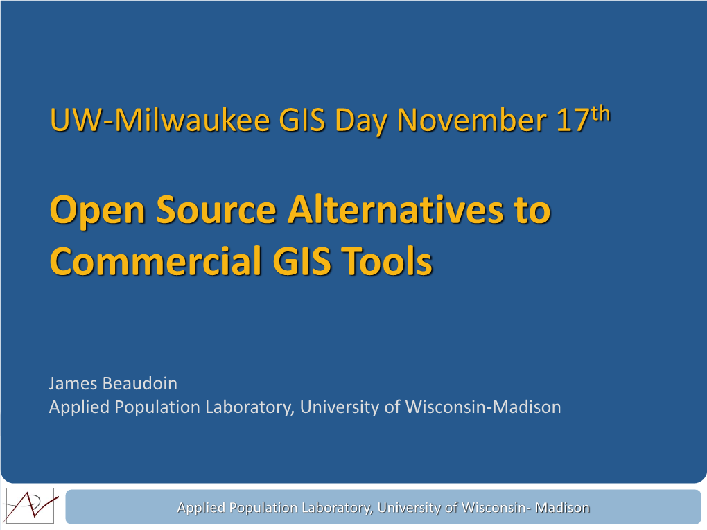 Open Source Alternatives to Commercial GIS Tools