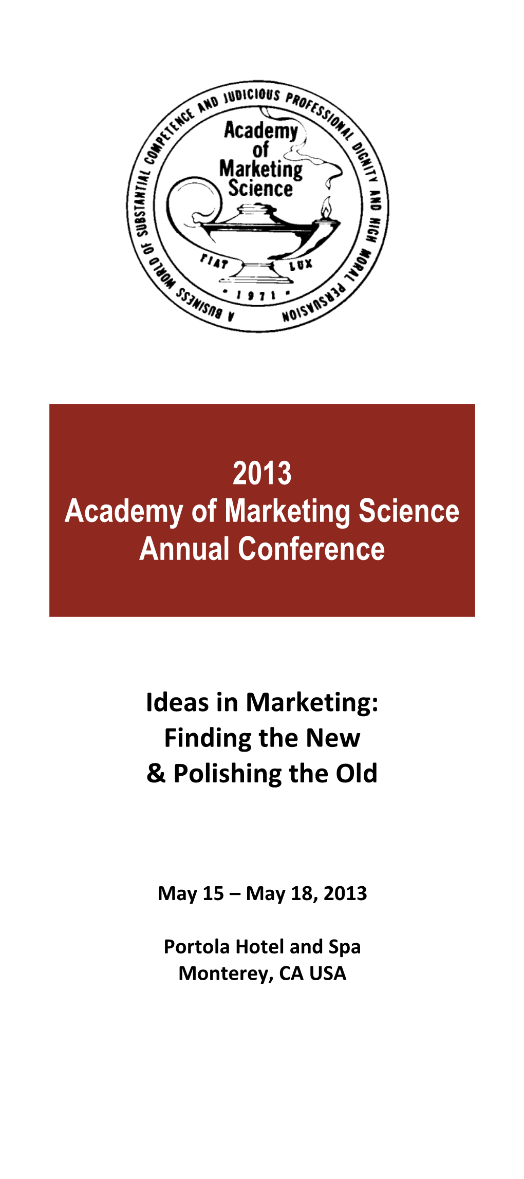 2013 Academy of Marketing Science Annual Conference