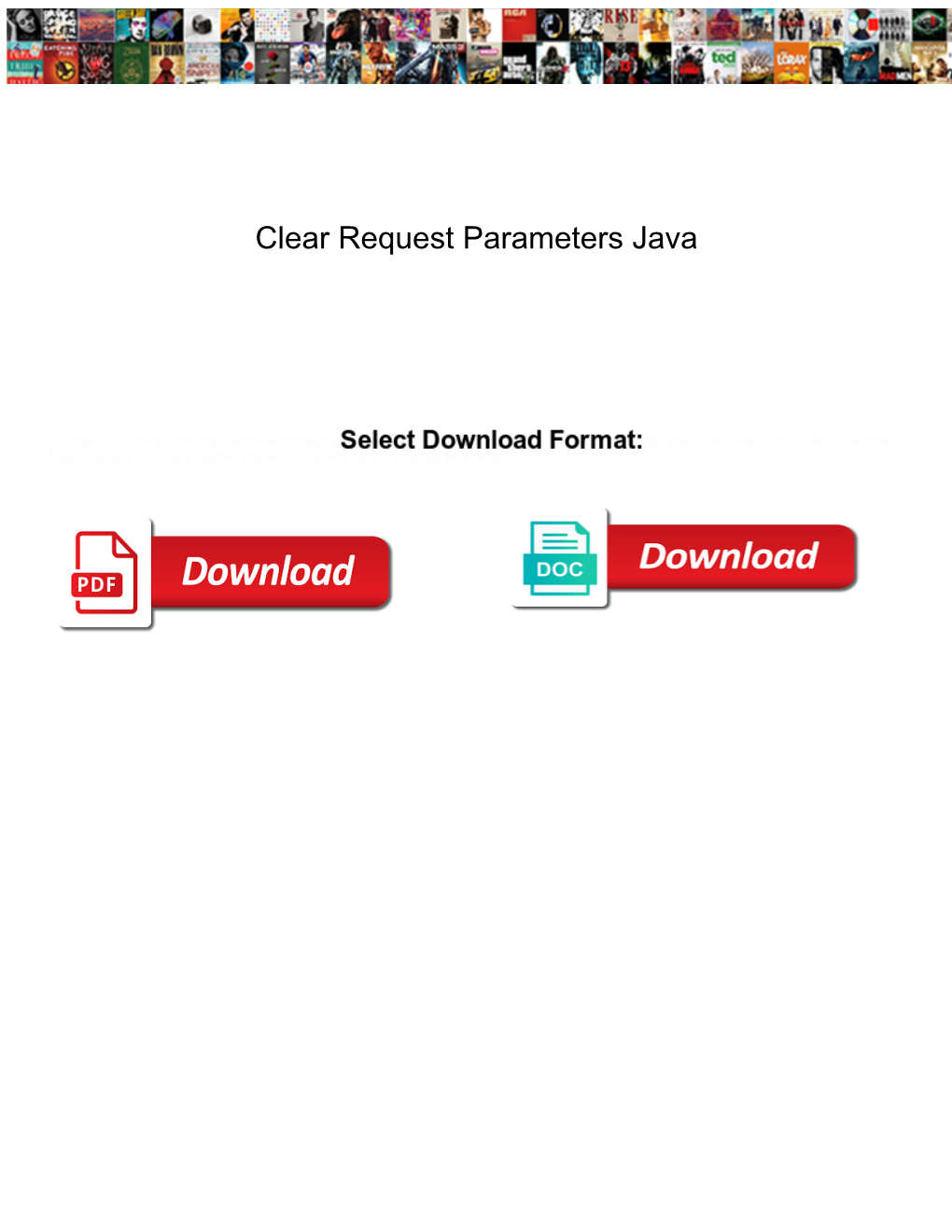 Clear Request Parameters Java