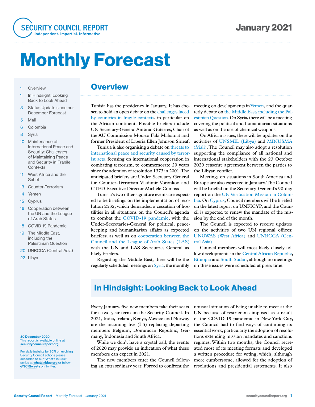 Monthly Forecast