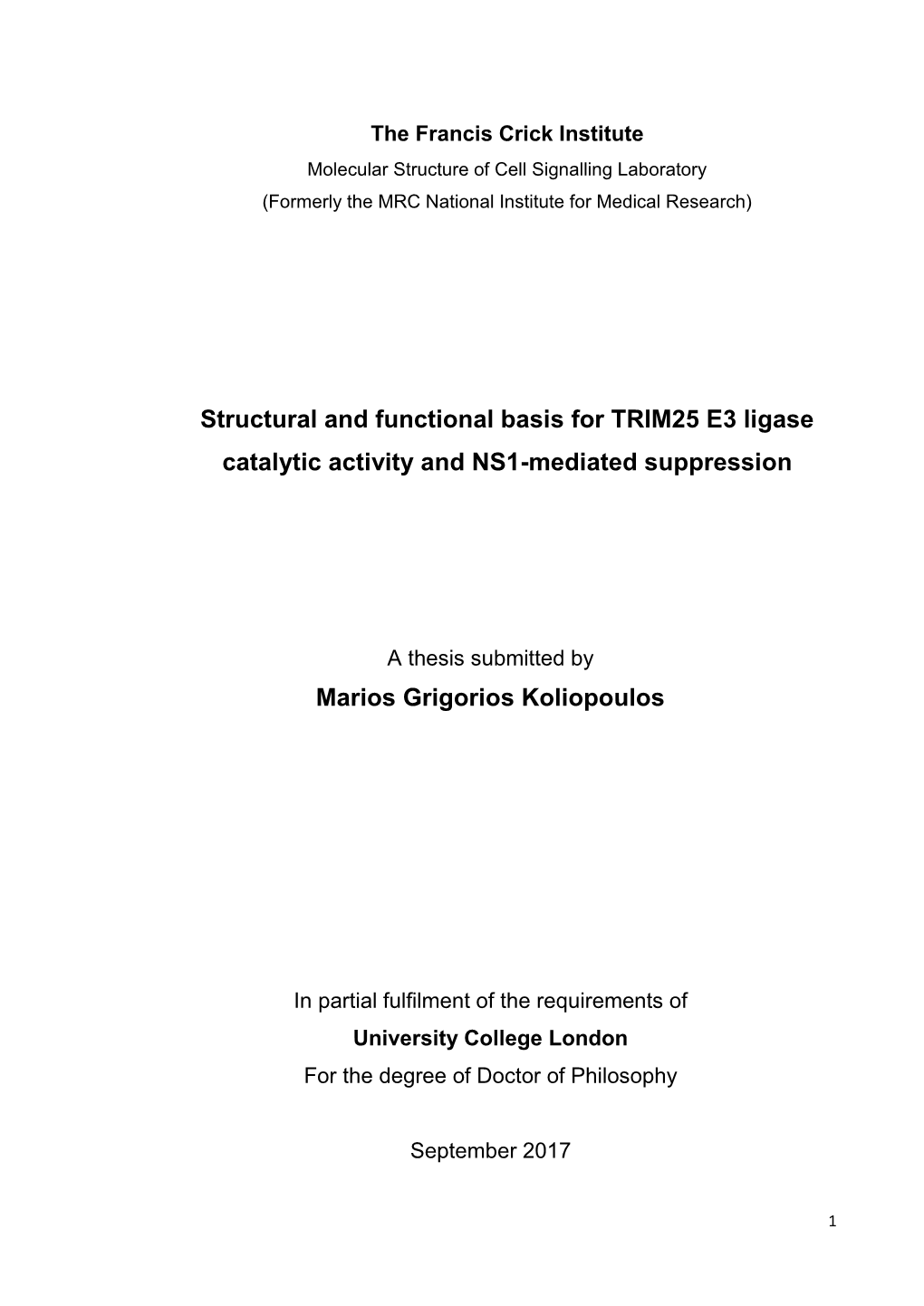 Structural and Functional Basis for TRIM25 E3 Ligase Catalytic Activity