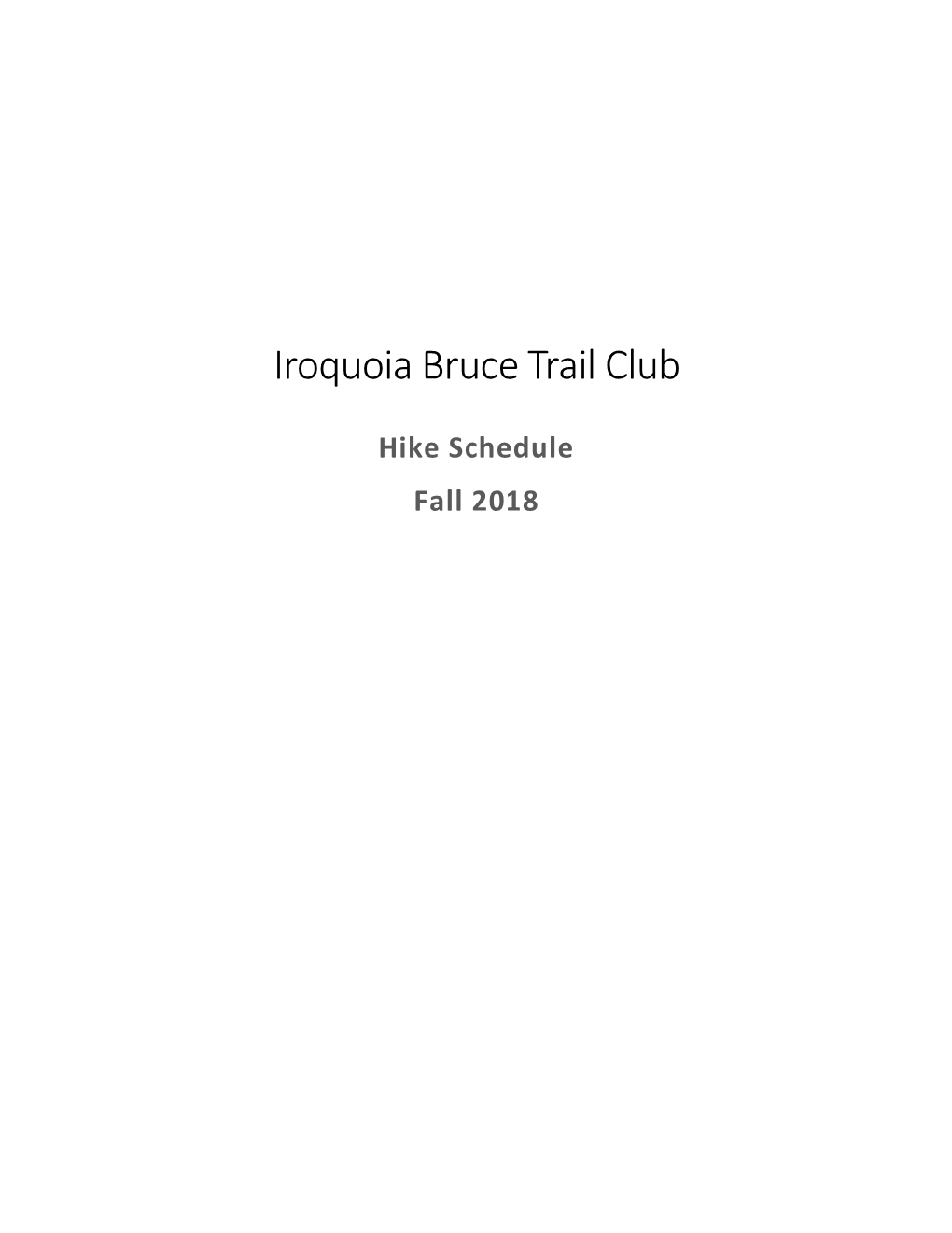 Iroquoia Bruce Trail Club