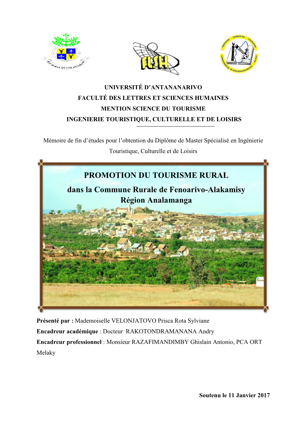 La Commune Rurale De Fenoarivo Ou CRF Septembre 2016 Heure : Date : Cochez La Case Qui Correspond À Votre Réponse