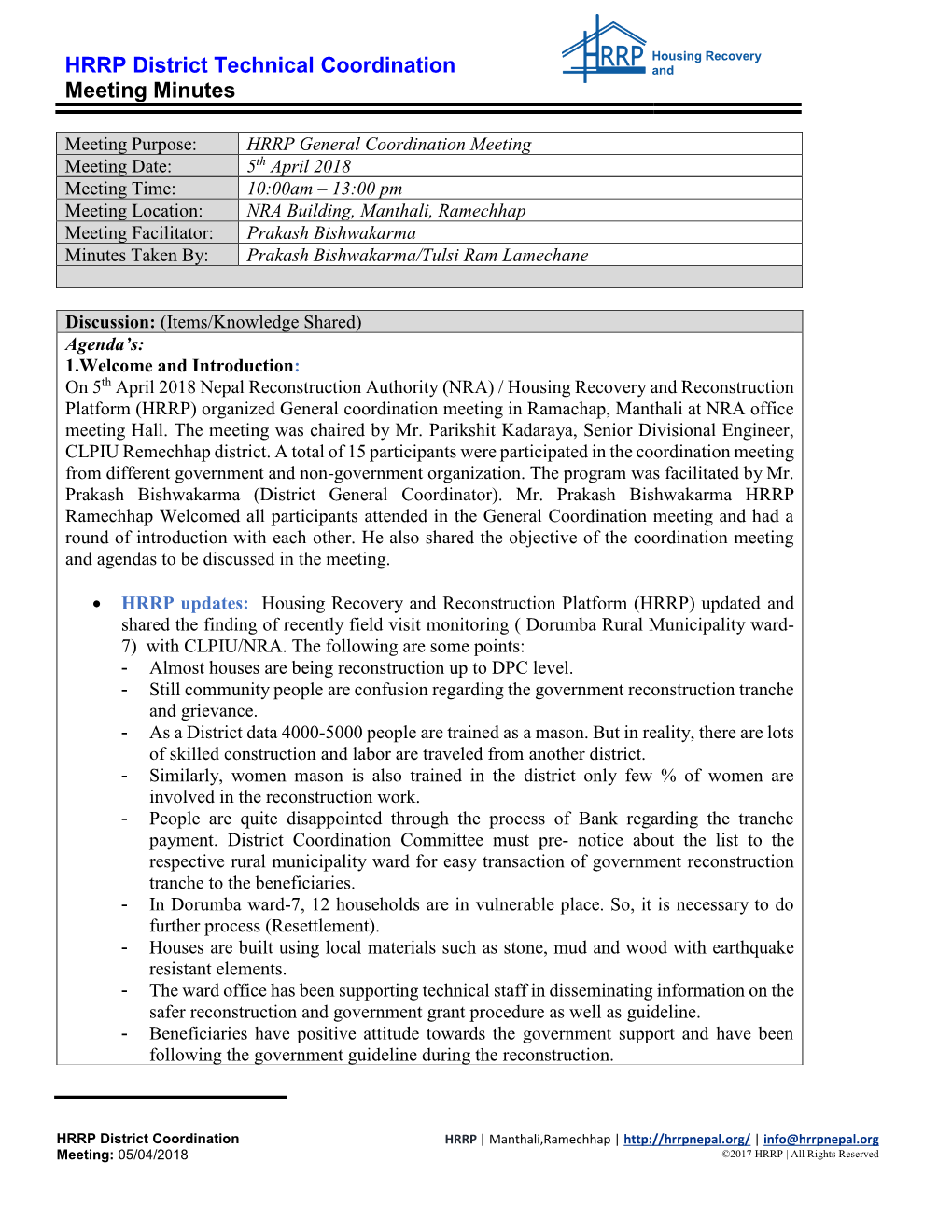 Meeting Minutes Template