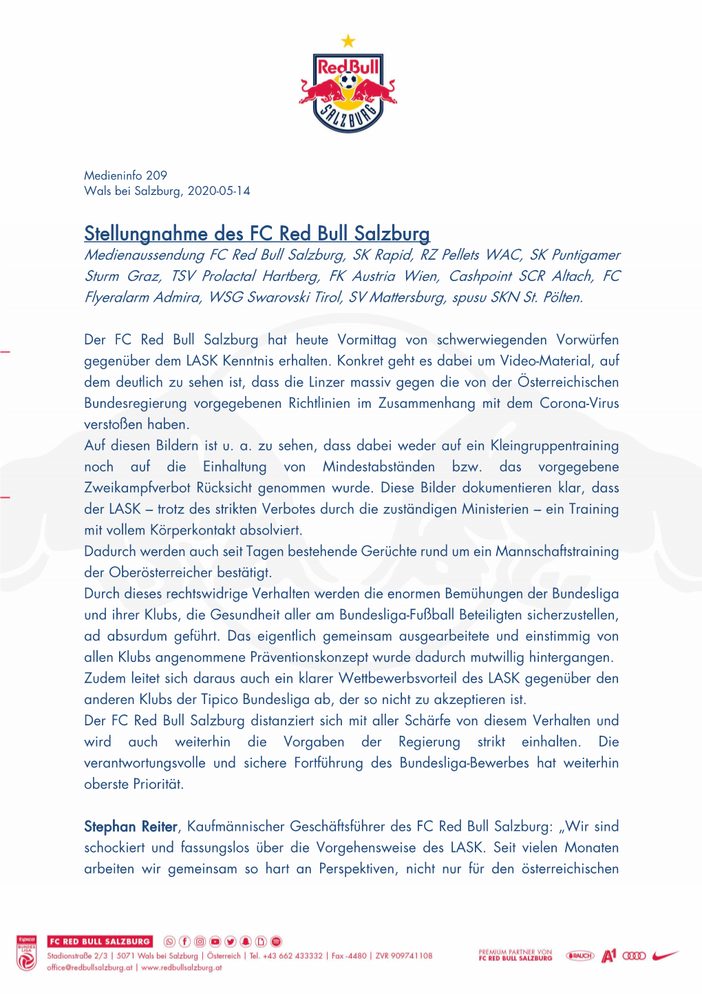 201920 209 Stellungnahme Des FC Red Bull Salzburg