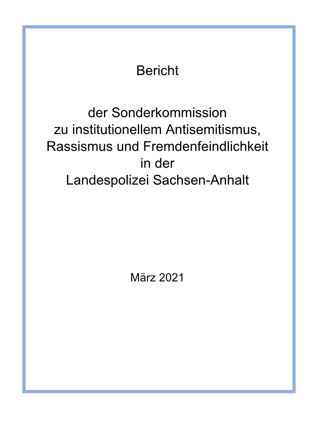 Bericht Der Sonderkommission Zu Institutionellem Antisemitismus