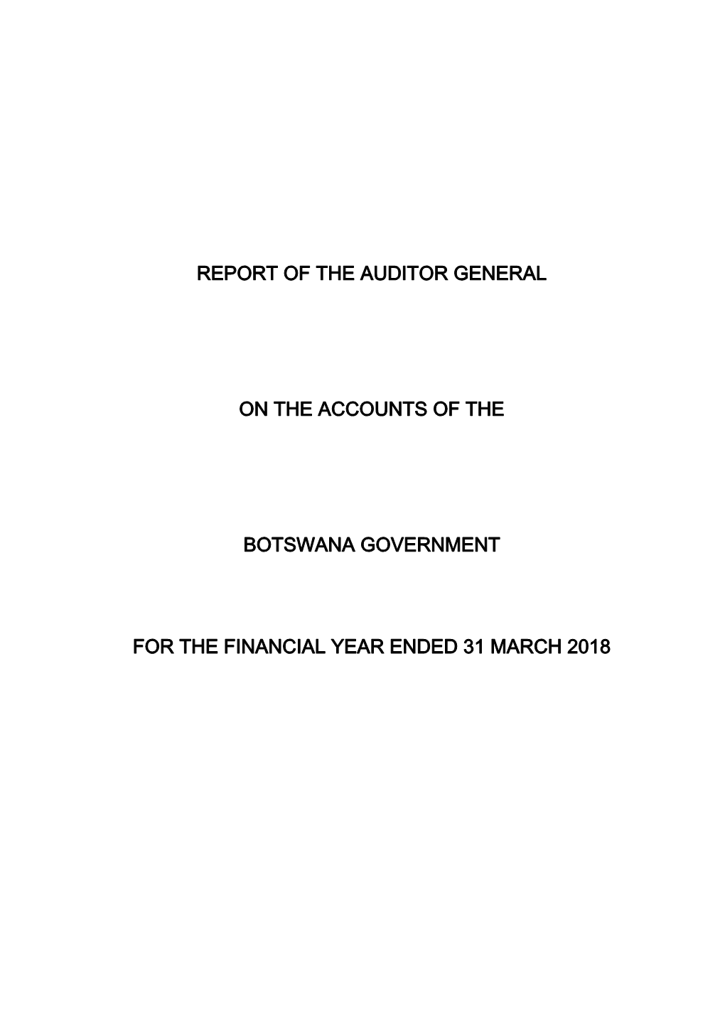 Auditor General's Report 2018-2019