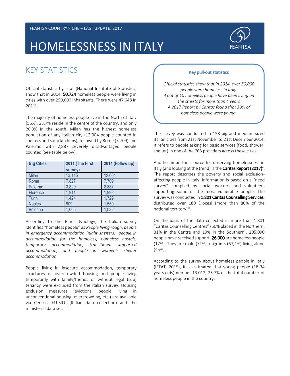 Homelessness in Italy