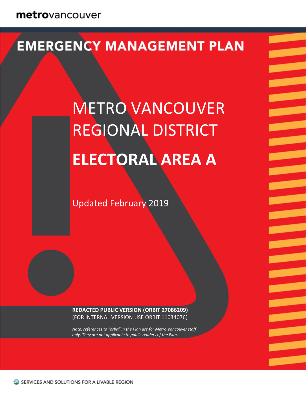 Metro Vancouver's Electoral Area a Emergency Management Plan