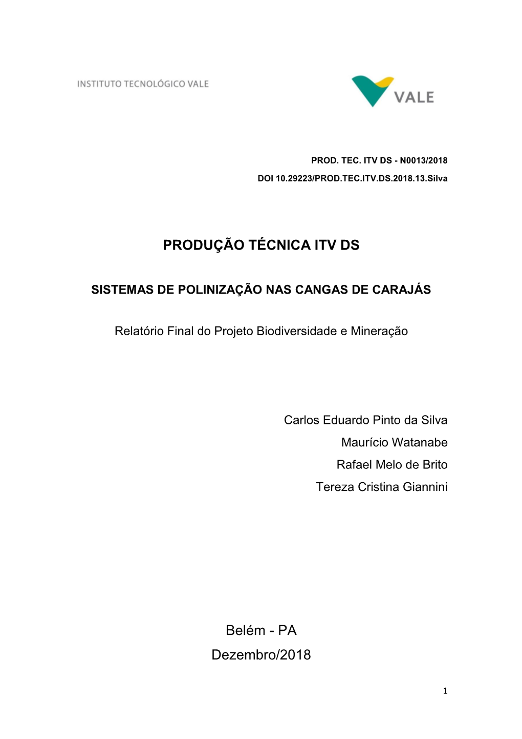 PRODUÇÃO TÉCNICA ITV DS Belém