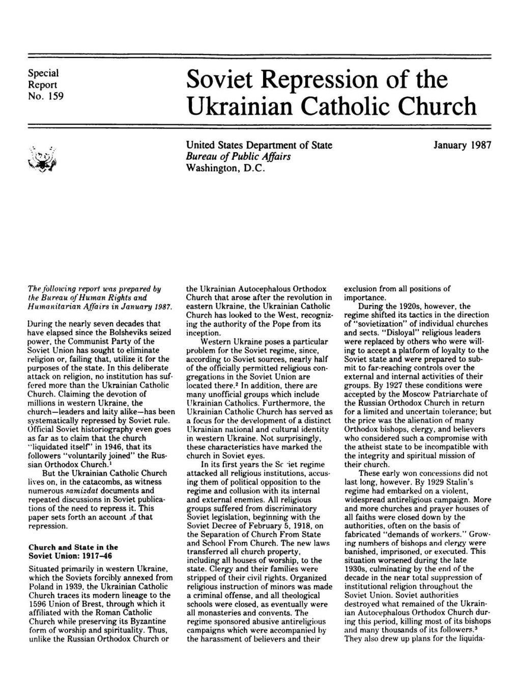Soviet Repression of the Ukrainian Catholic Church