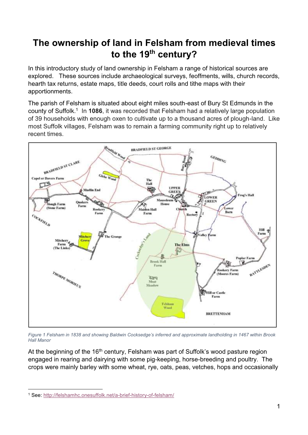 The Ownership of Land in Felsham from Medieval Times to the 19Th