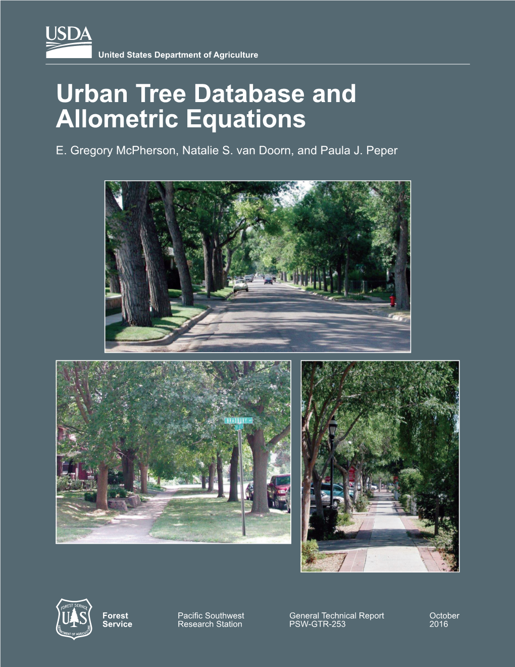 Urban Tree Database and Allometric Equations E