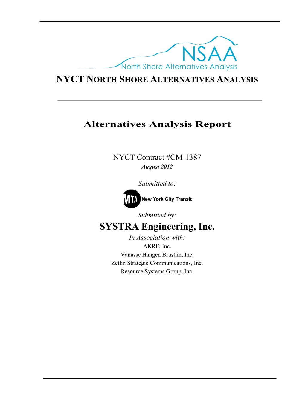 Staten Island North Shore Alternatives Analysis