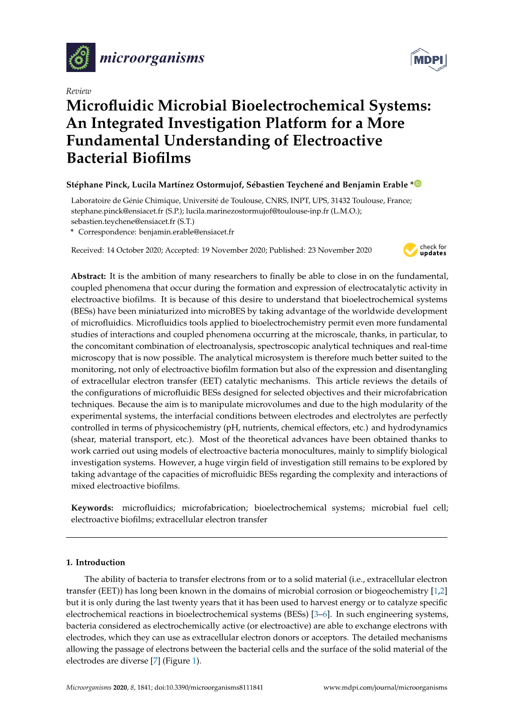 Microfluidic Microbial Bioelectrochemical Systems