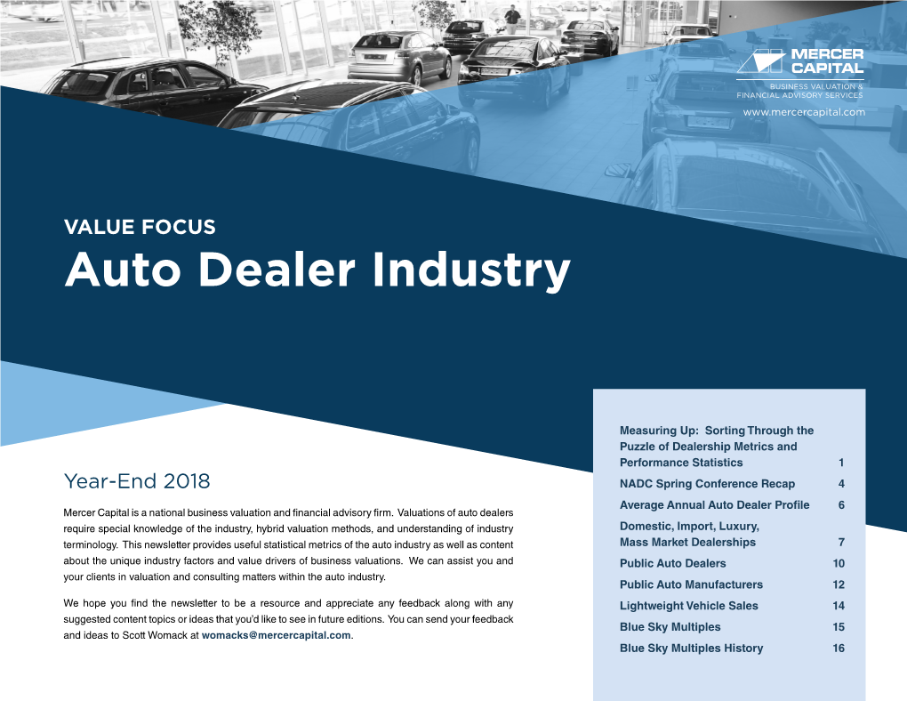 Auto Dealer Industry