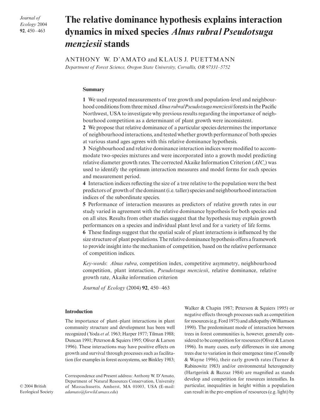 The Relative Dominance Hypothesis Explains Interaction Dynamics In