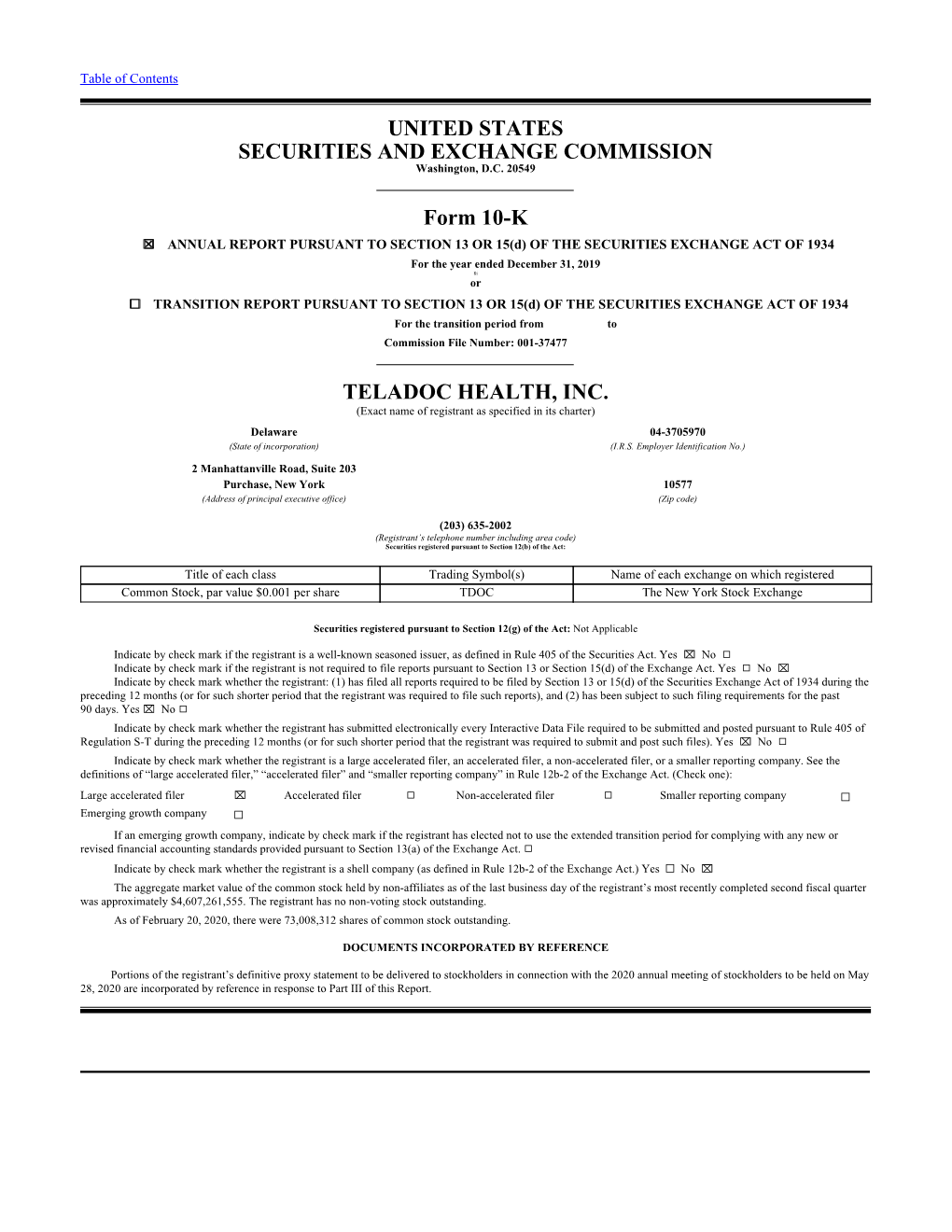 UNITED STATES SECURITIES and EXCHANGE COMMISSION Washington, D.C