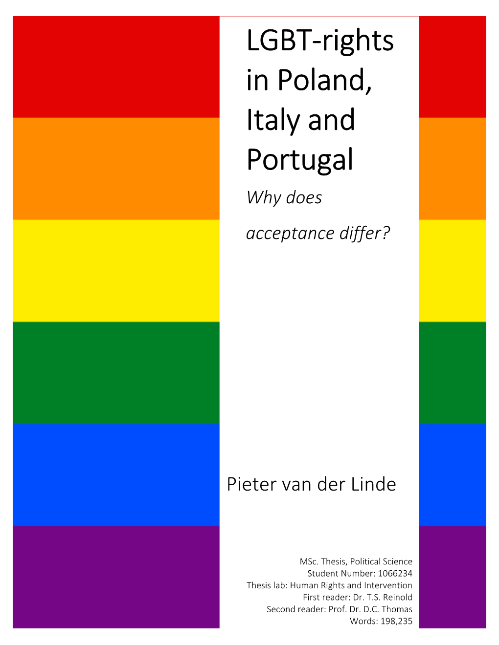 LGBT-Rights in Poland, Italy and Portugal?