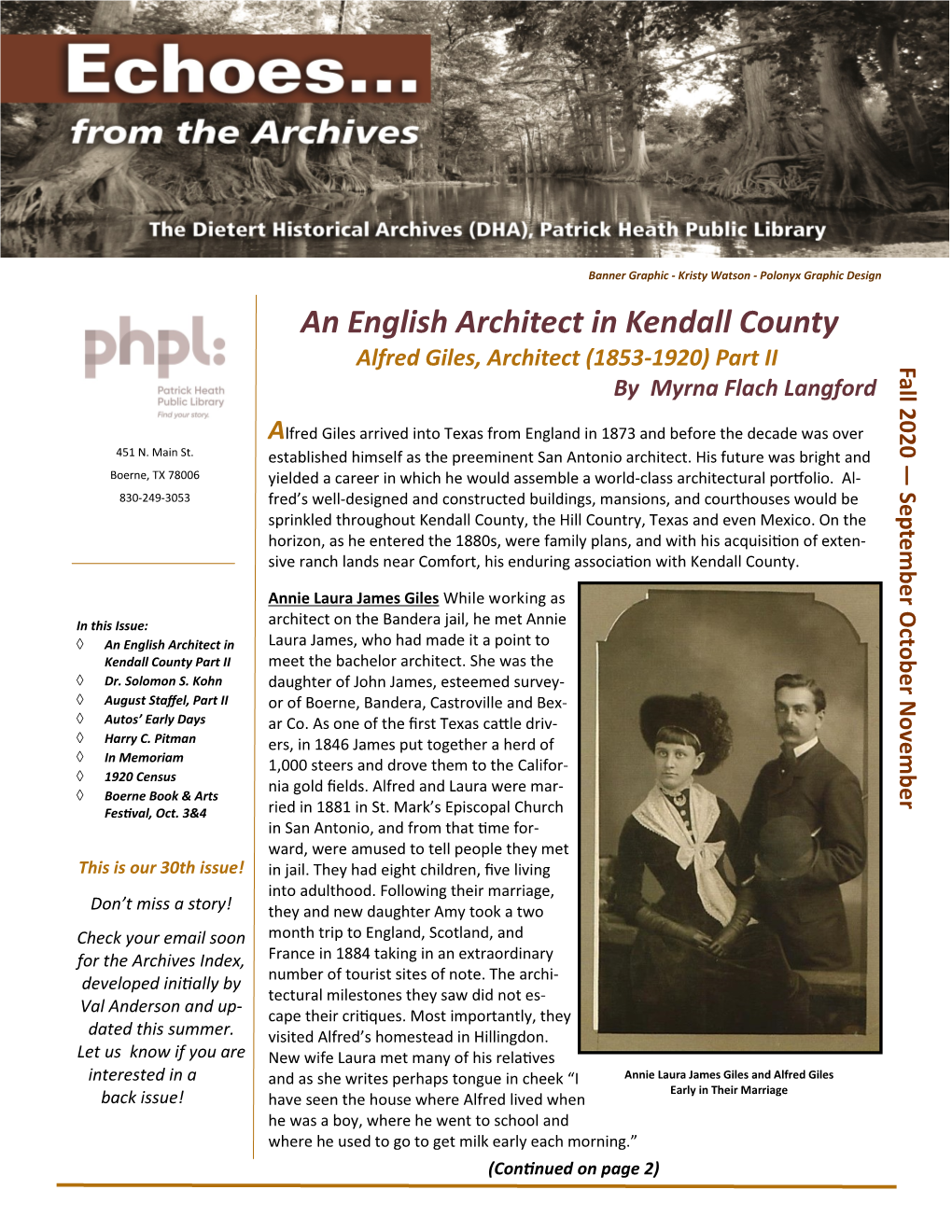 An English Architect in Kendall County