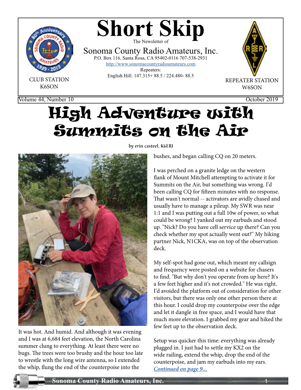 Short Skip the Newsletter of Sonoma County Radio Amateurs, Inc