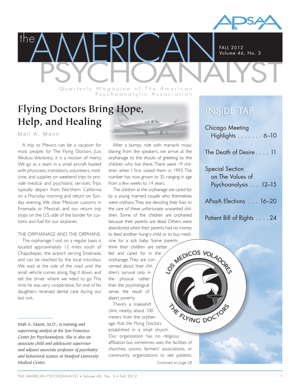 PSYCHOANALYST Quarterly Magazine of the American Psychoanalytic Association