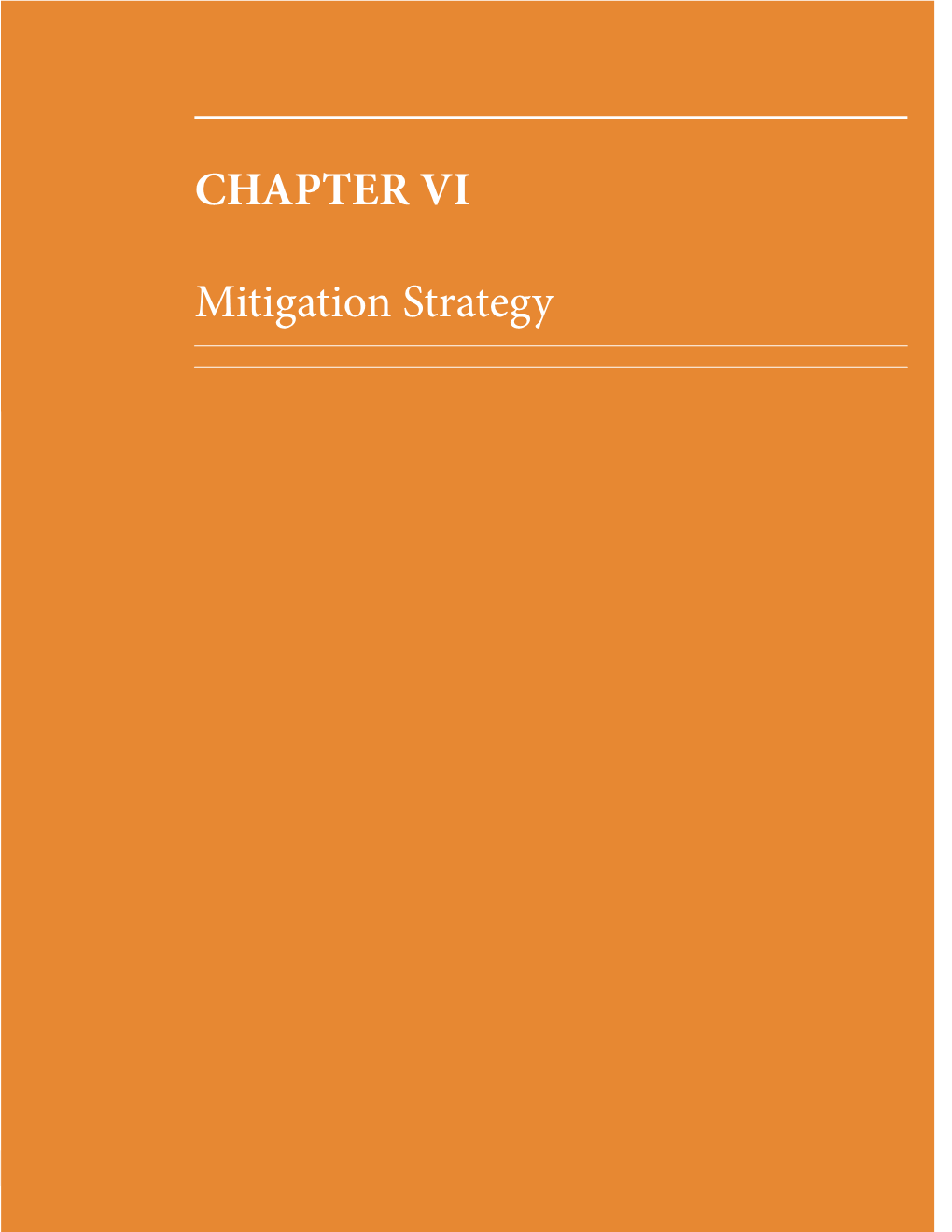 CHAPTER VI Mitigation Strategy