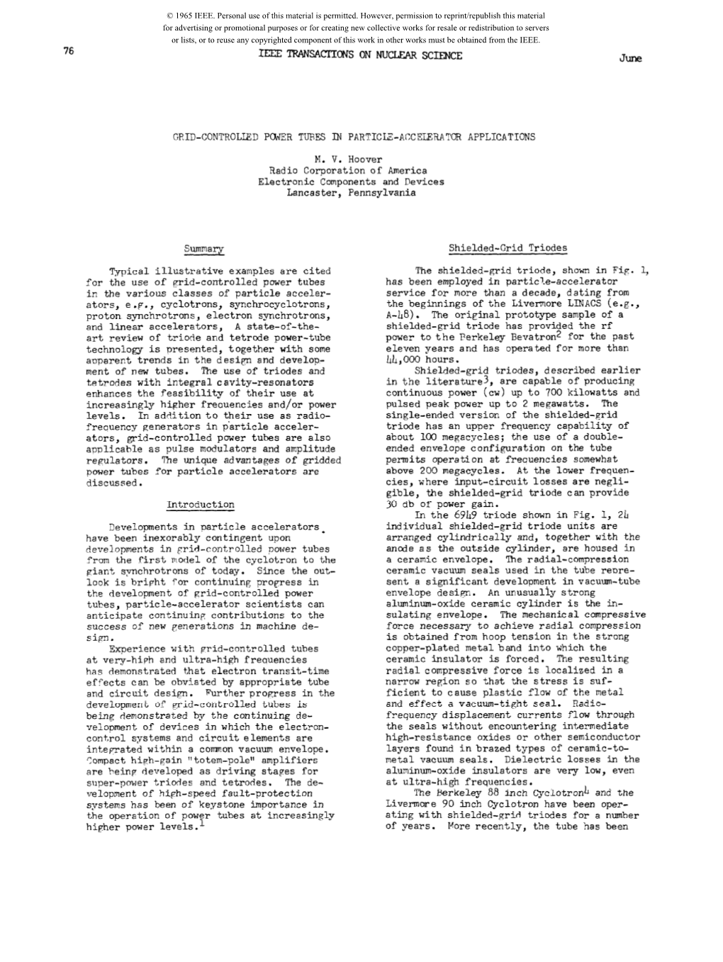 Grid-Controlled Power Tubes in Particle-Accelerator Applications