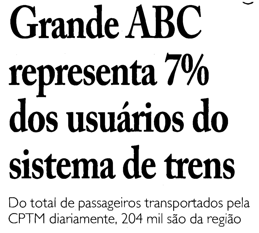 Grande ABC Representa 7% Dos Usuiirios Do Sistema De Trens