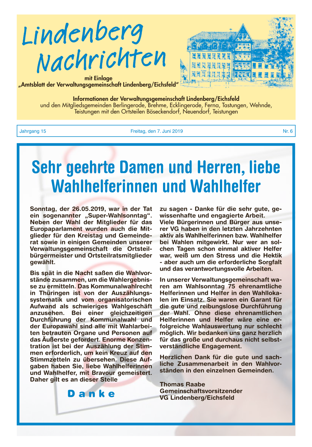 Lindenberg Nachrichten Amtsblatt Juni 2019