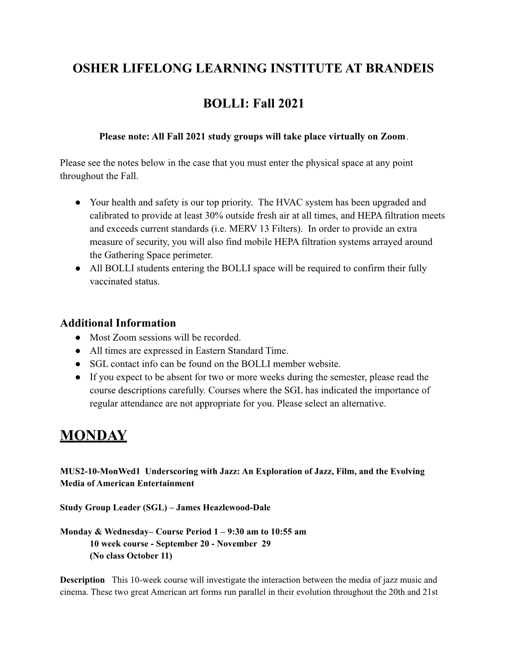 Updatedfall 2021 Course Catalog