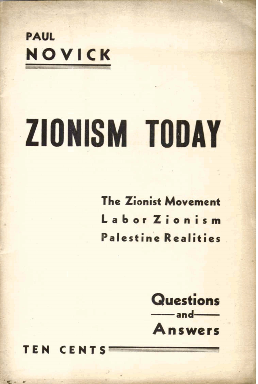 Zionism Today