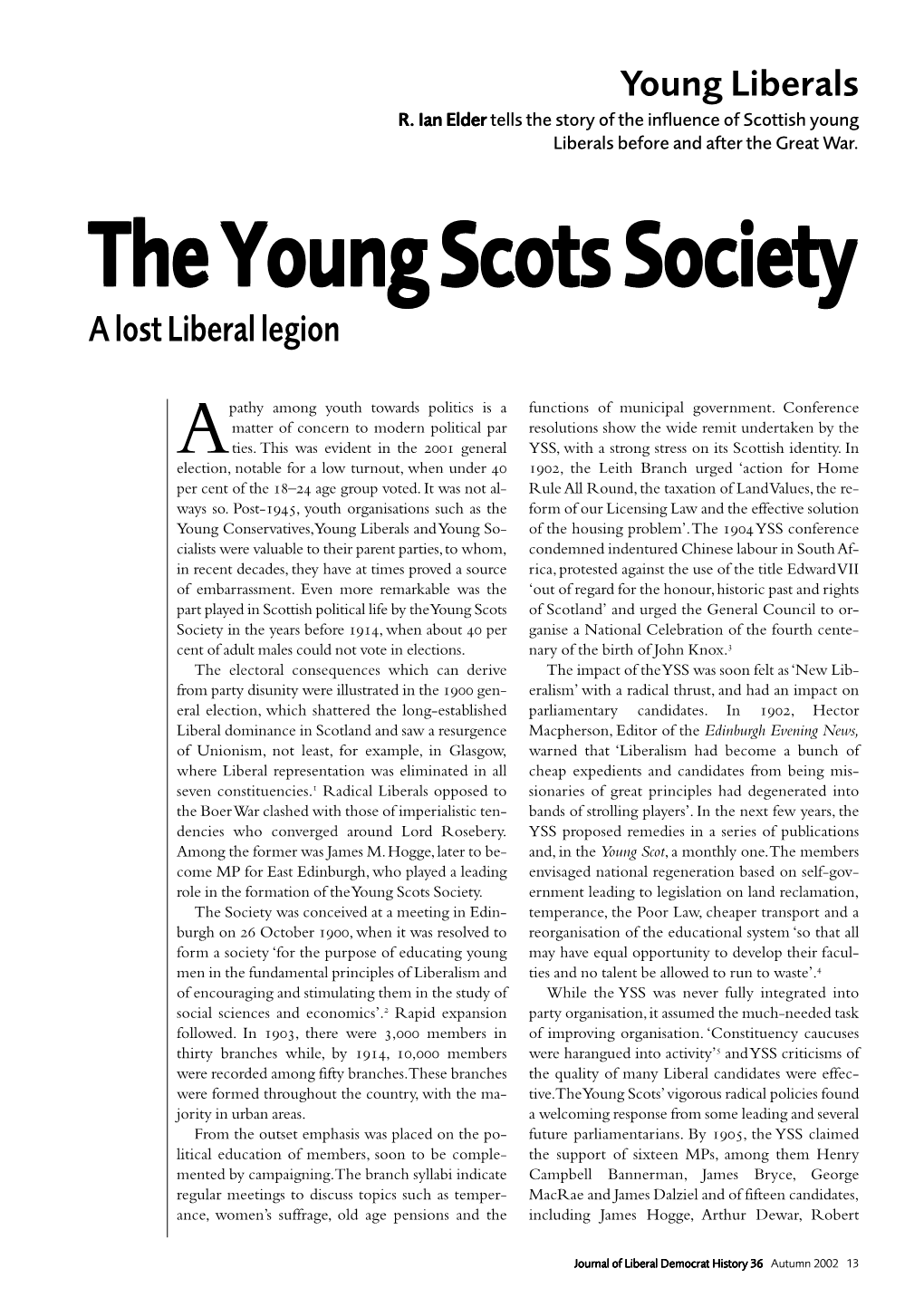 36 Elder Young Scots Society