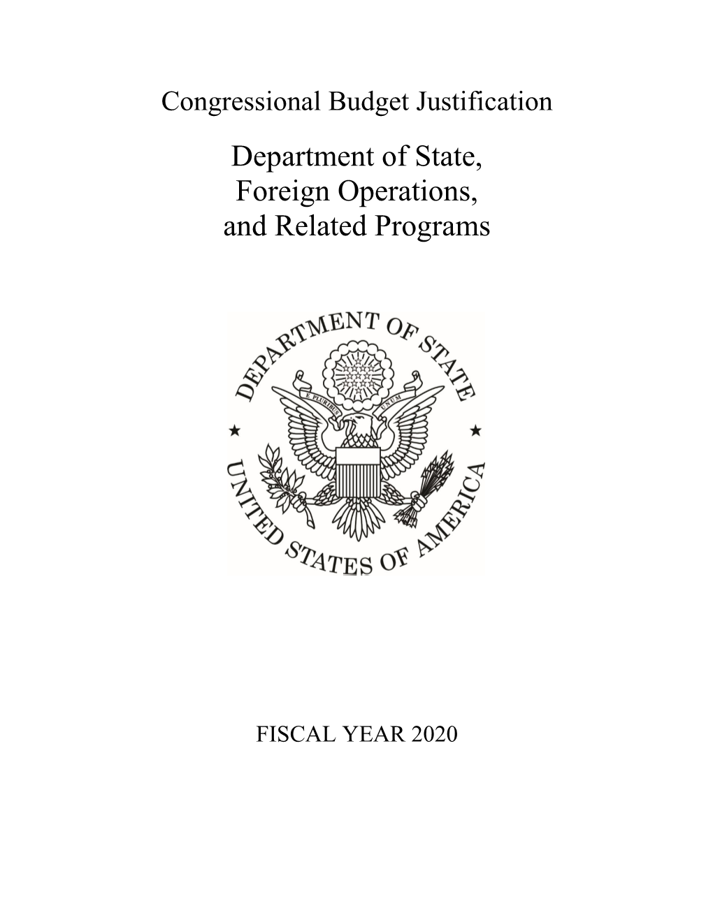 FY 2020 Congressional Budget Justification