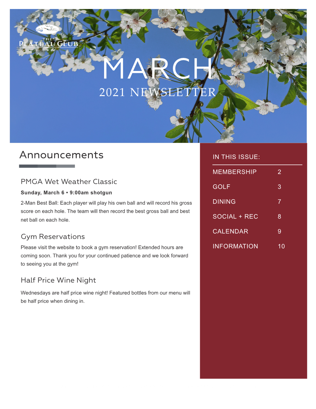 March 2021 Newsletter