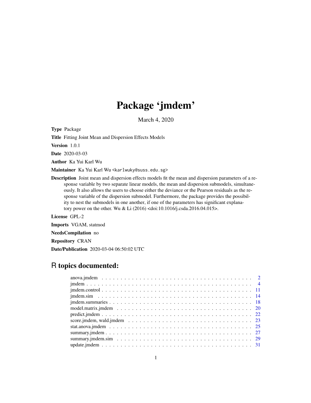 Package 'Jmdem'