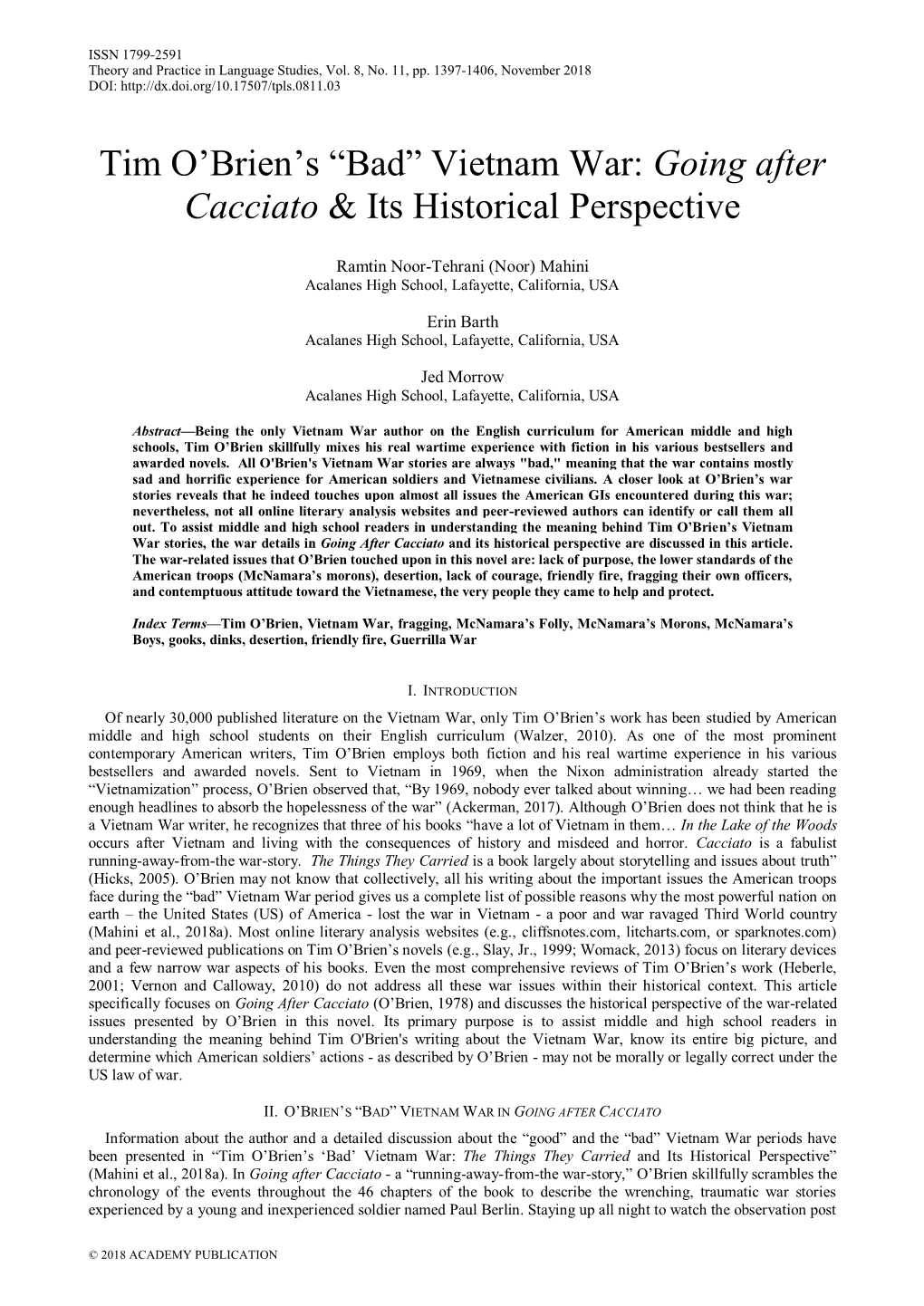 Vietnam War: Going After Cacciato & Its Historical Perspective