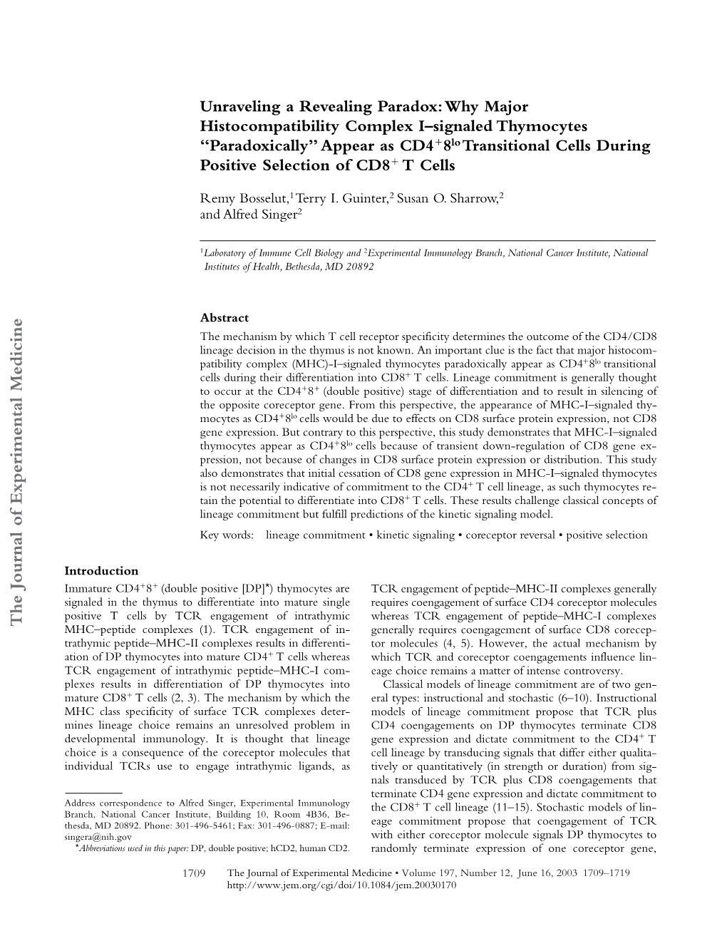 Unraveling a Revealing Paradox: Why Major Histocompatibility Complex I