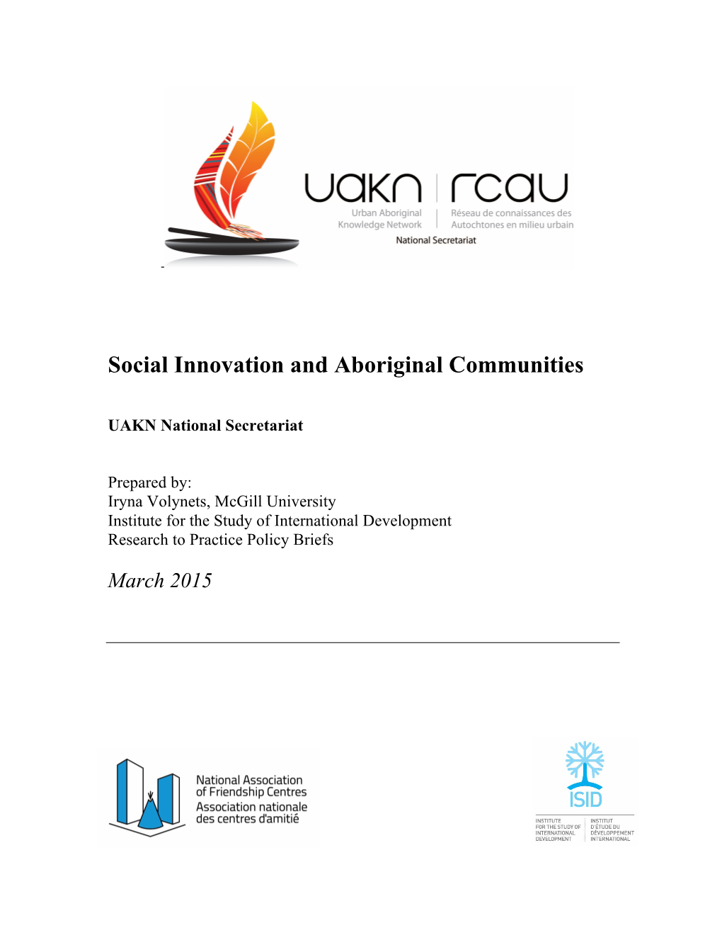 Social Innovation and Aboriginal Communities