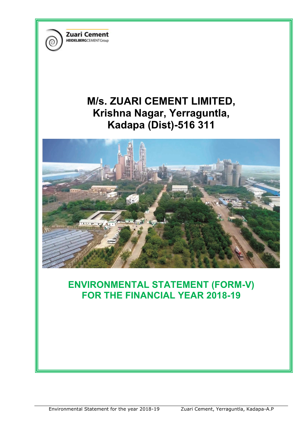 ZCL ENV STATEMENT Plant